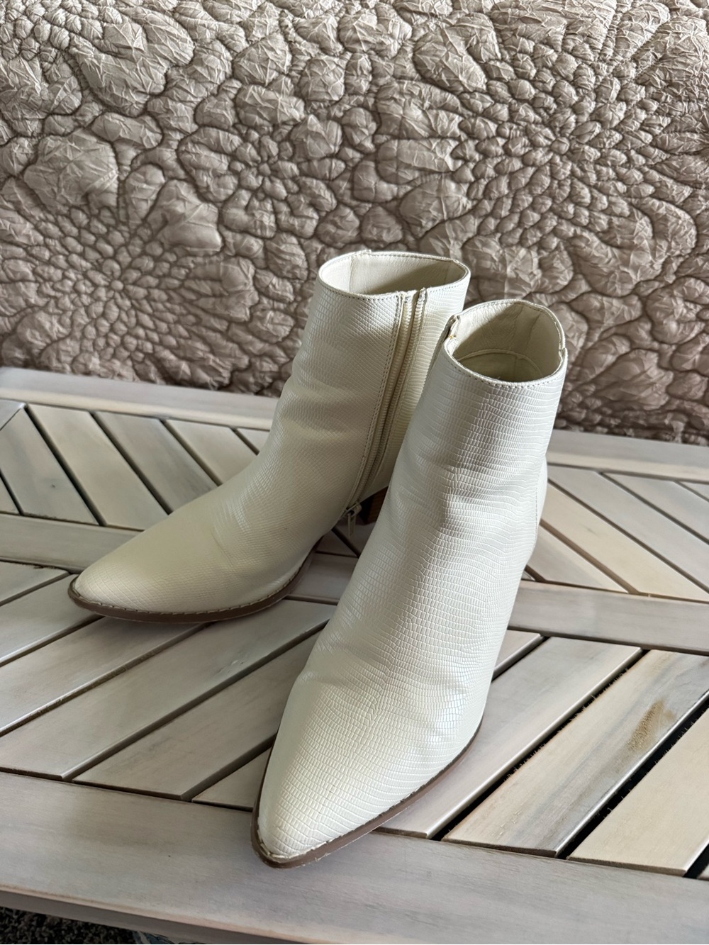 Matisse Ivory Pointed Toe Ankle Booties